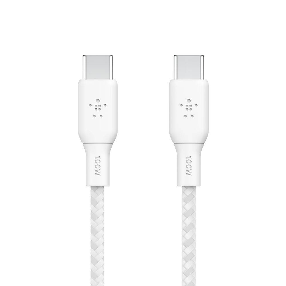כבל Belkin BoostCharge USB-C 100W — שני מטר, לבן