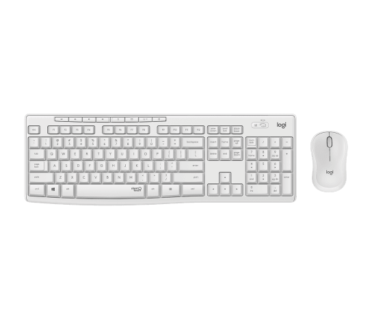 סט מקלדת ועכבר Logitech MK295 Silent — לבן