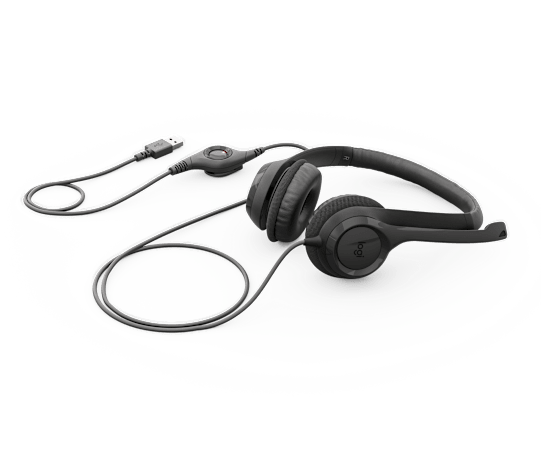 אוזניות מחשב Logitech H390 USB-A — שחור
