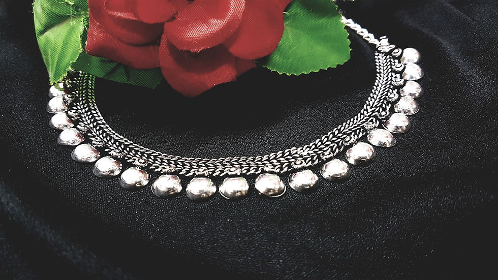 Thumbnail: Oxidized Afghani Choker Necklace