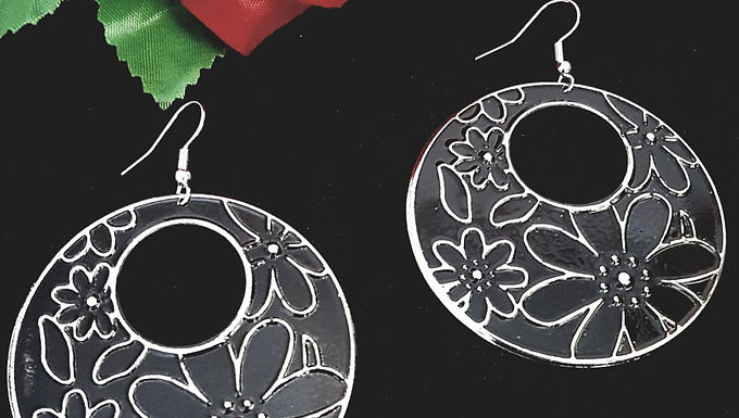 Silver Oxidized Hand Crafted Light Weight Earrings