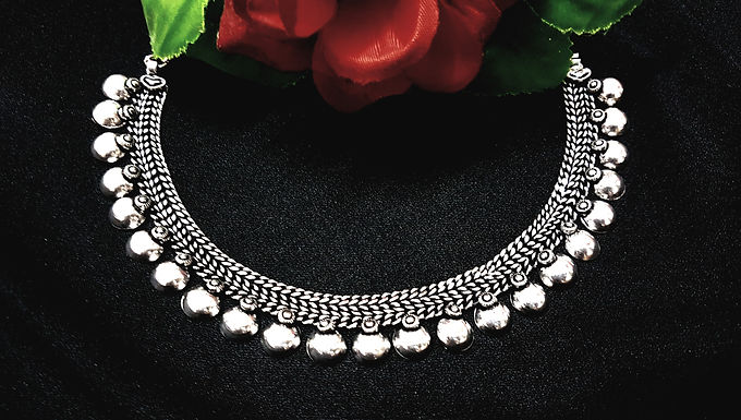 Oxidized Afghani Choker Necklace