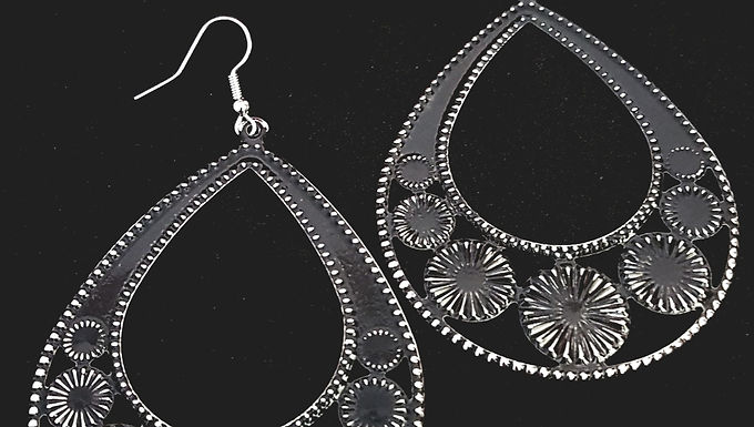 Silver Oxidized Hand Crafted Light Weight Earrings