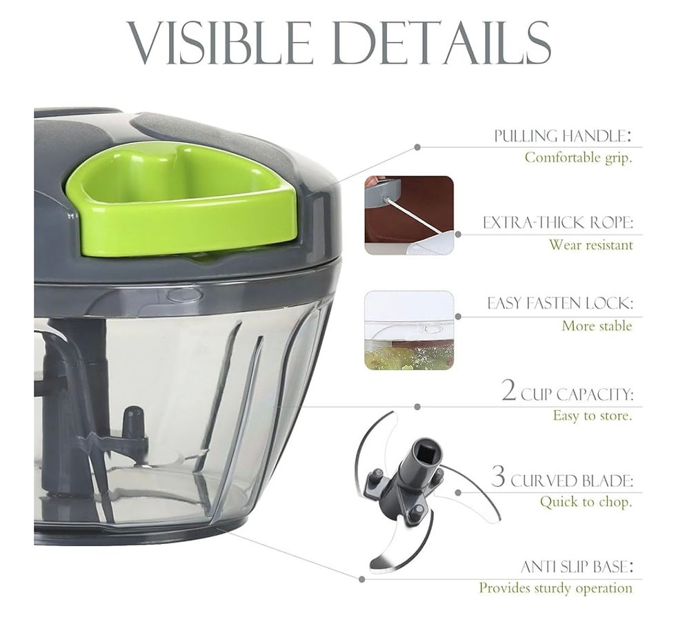 Thumbnail: Manual Food Processor Vegetable Chopper, Portable Hand Pull String Garlic Mincer