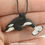 Thumbnail: Painted Resin Tilikum (Tilly) Orca Necklace