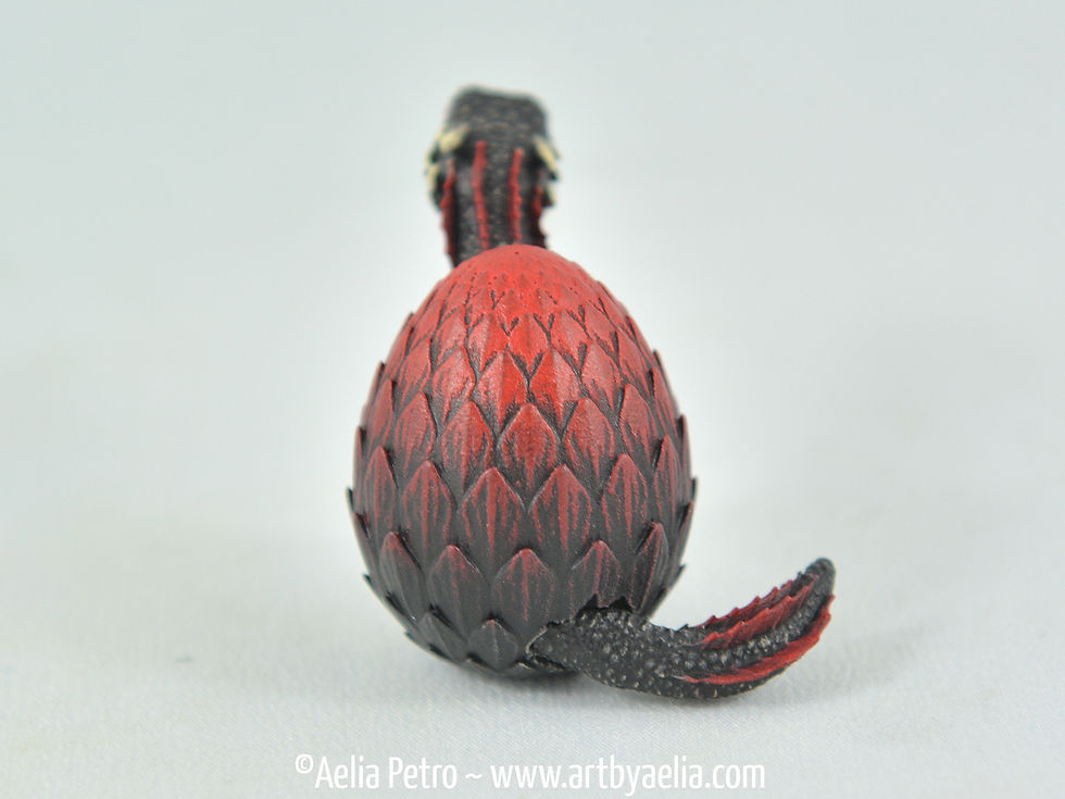 Thumbnail: Hatchling Baby Dragon - Black and Red Dragon in Egg