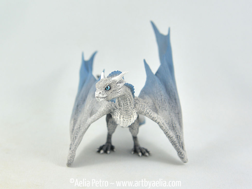 Thumbnail: Realistic Wyvern-Style Dragon - Grey and Blue Dragon - Custom Made-to-Order
