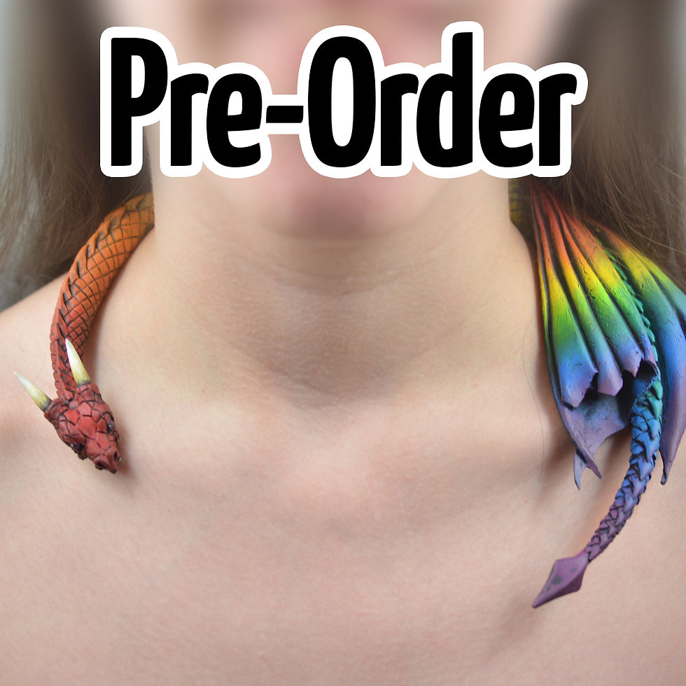 Custom Ordered Dragon Draper Necklace - Rainbow Dragon PRE-ORDER