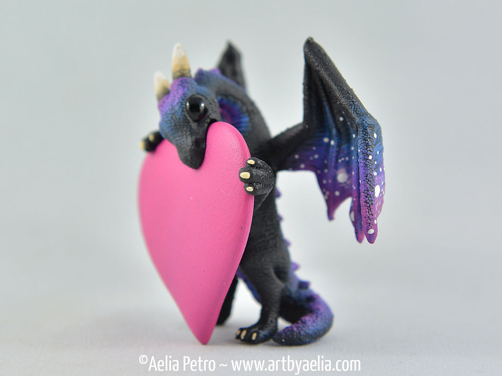 Thumbnail: Valentines Heart Snap Dragonet - Galaxy Dragon - PRE ORDER Shipping in 2-4 Weeks