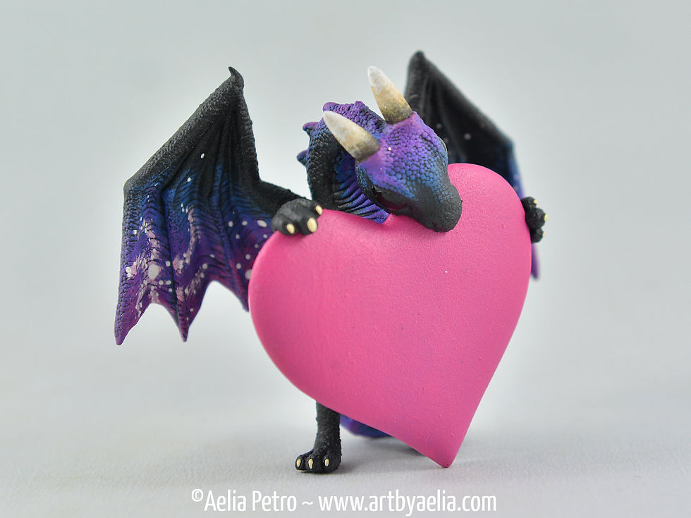 Thumbnail: Valentines Heart Snap Dragonet - Galaxy Dragon - PRE ORDER Shipping in 2-4 Weeks