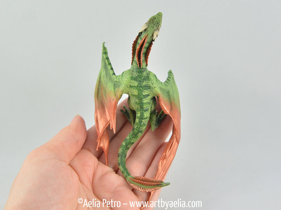Thumbnail: Realistic Wyvern-Style Dragon - Green and Bronze Dragon - Custom Made-to-Order