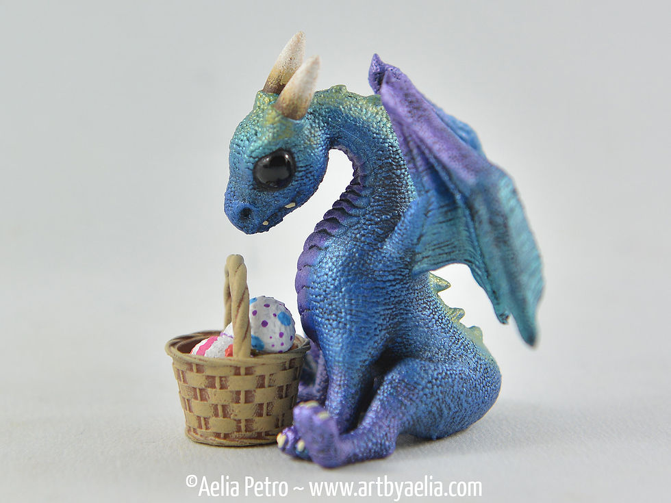Thumbnail: Easter Basket Snap Dragonet - Aurora Borealis Dragon - PRE ORDER Shipping in 2-4