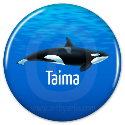 Orca Button or Keychain - Taima
