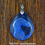 Thumbnail: Blue Dragon Glass Necklace - Wyvern Intaglio Pendant - In Stock and Ready to