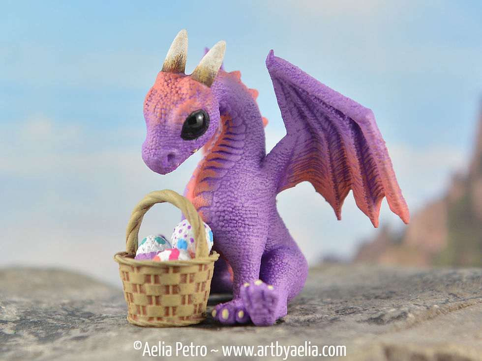 Easter Basket Snap Dragonet - Purple and Coral Pink Dragon - PRE ORDER Shipping