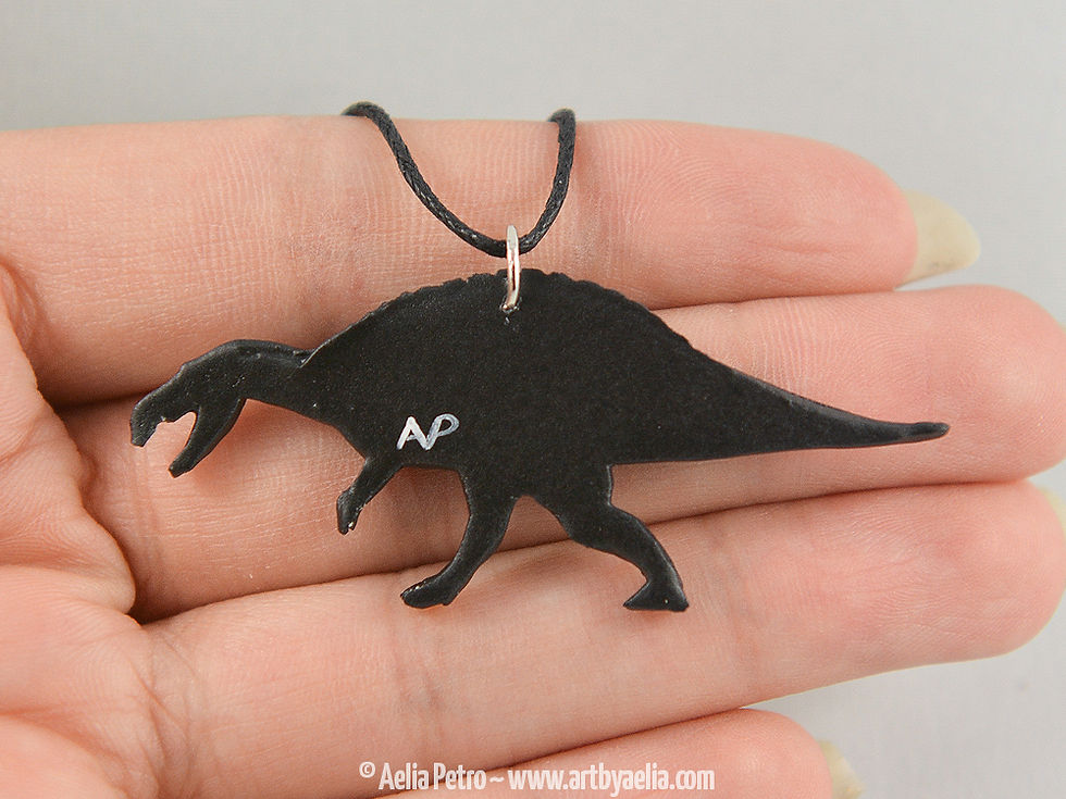 Thumbnail: Painted Resin Spinosaurus Skeleton Necklace