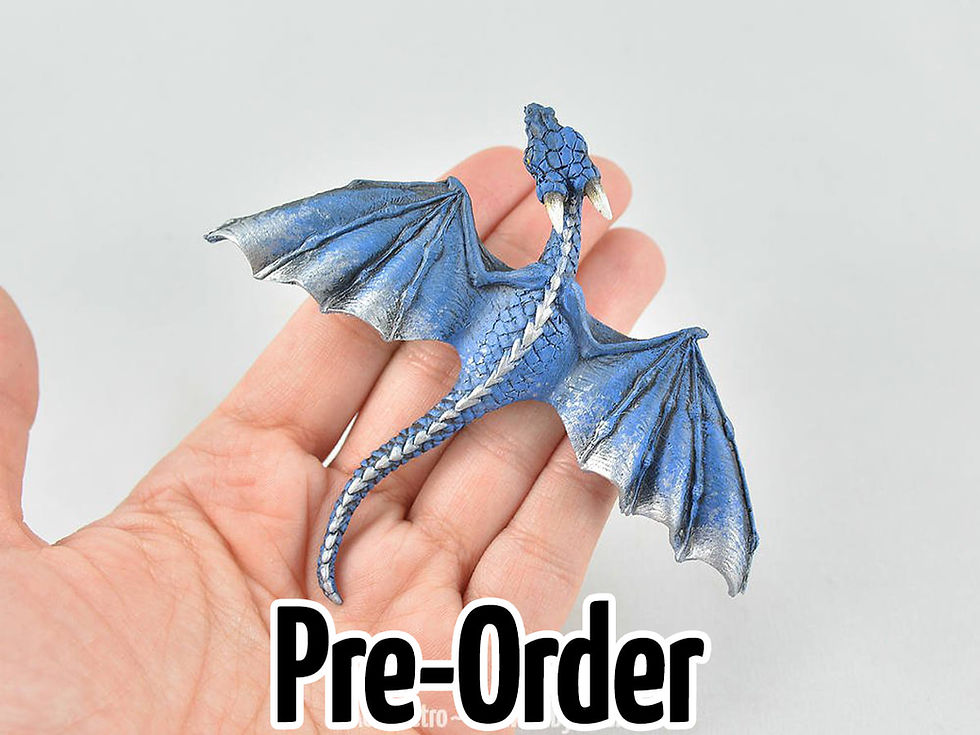 Baby Dragon Barrette - Blue and Silver Dragon Pre-Order