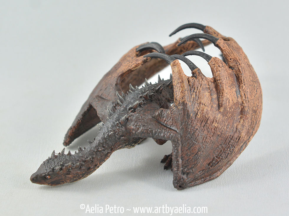 Thumbnail: Realistic Wyvern-Style Dragon - Muddy Brown Wild Dragon - Custom Made-to-Order