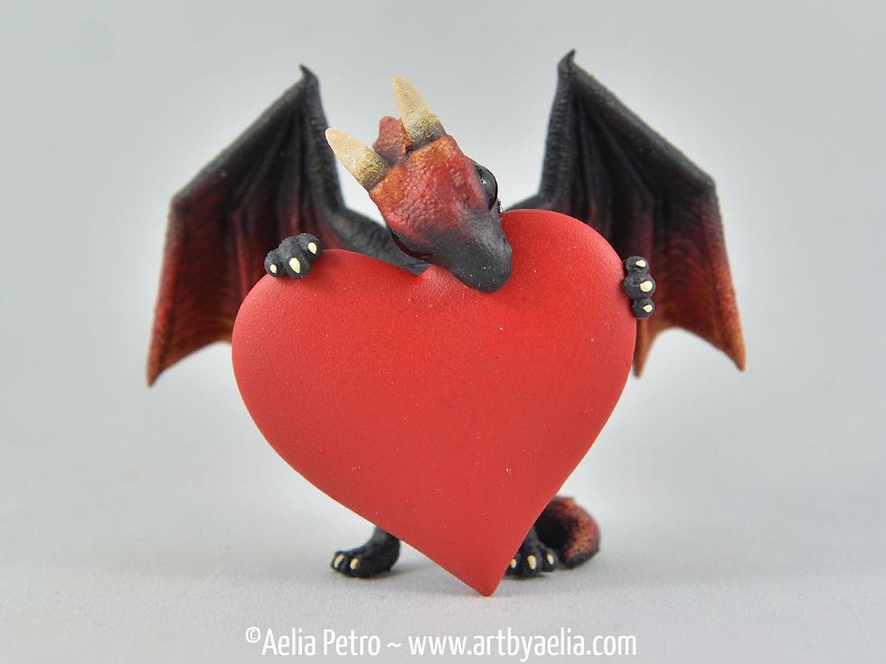Thumbnail: Valentines Heart Snap Dragonet - Burning Ember Dragon - PRE ORDER Shipping in 2-