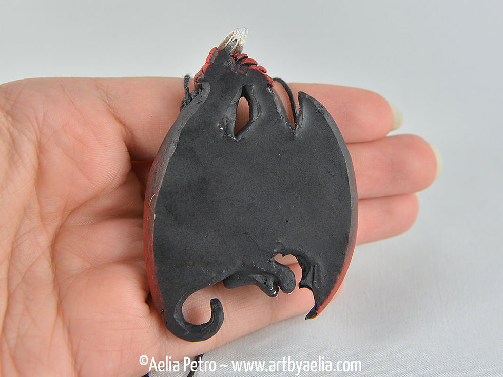 Thumbnail: Hang in there Baby Dragon Necklace - Fire Elemental - In Stock and Ready to Ship