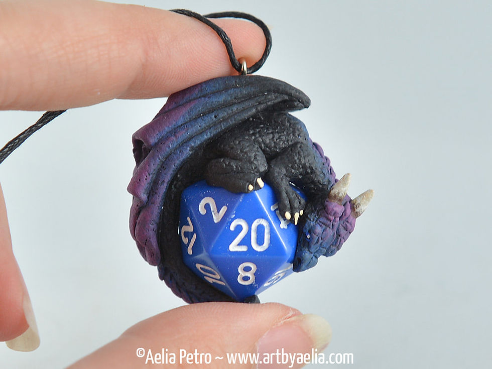 Thumbnail: D20 Dragon Necklace - Galaxy - PRE-ORDER Shipping in 4-6 Weeks