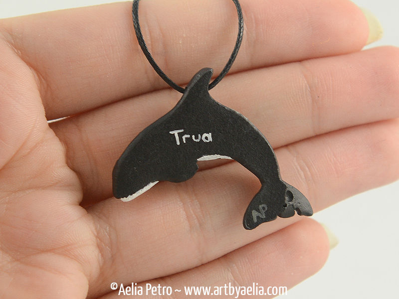 Thumbnail: Painted Resin Trua Orca Necklace