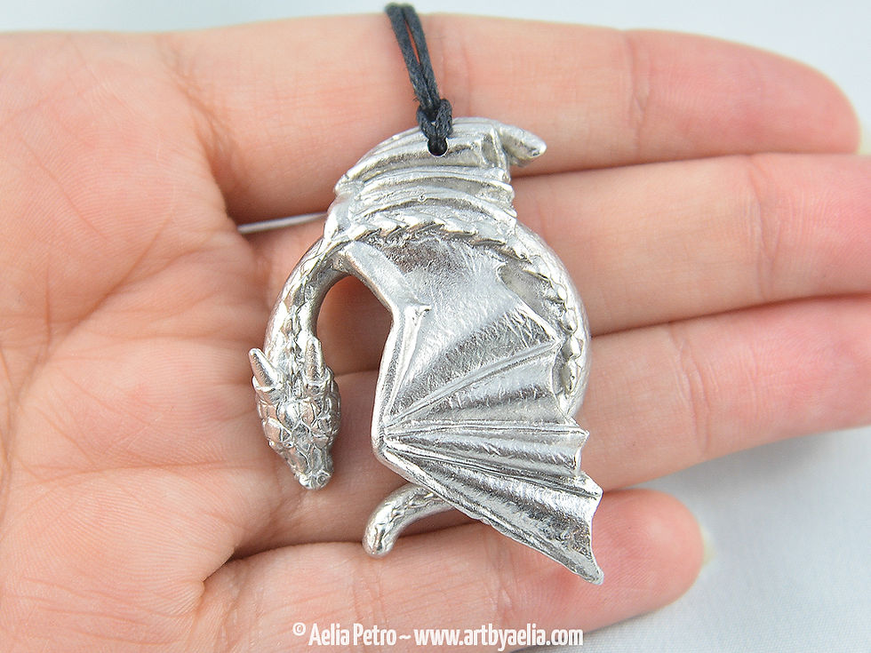 Thumbnail: Pewter Dragon Necklace