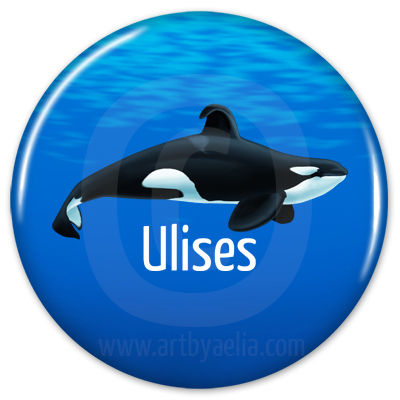 Orca Button or Keychain - Ulises