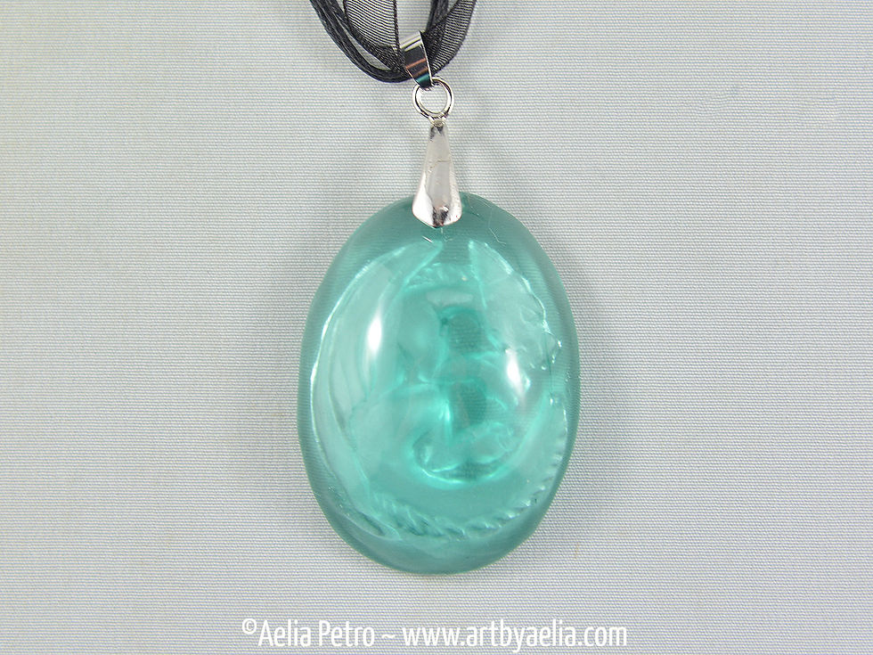 Thumbnail: Teal Dragon Glass Necklace - Dragon Intaglio Pendant - In Stock and Ready to