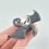 Thumbnail: Dragon Ring - Unpainted Dark Grey Dragon with Detailed Horns and Eyes