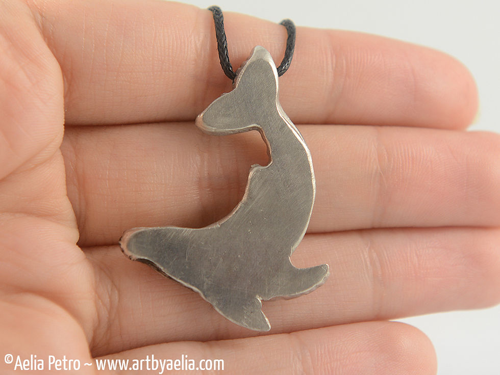 Thumbnail: Pewter Diving Humpback Whale Necklace