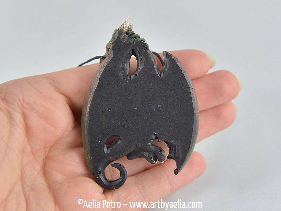 Thumbnail: Hang in there Baby Dragon Necklace - Earth Elemental - In Stock and Ready to