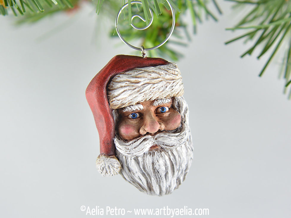 Painted Resin Santa Claus Ornament or Necklace