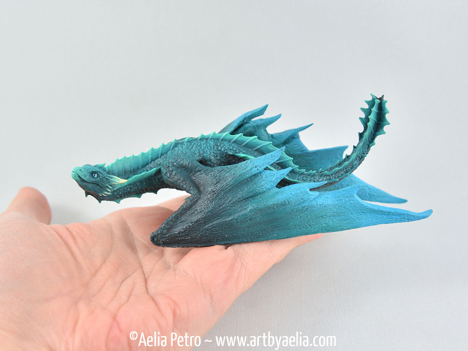 Realistic Wyvern-Style Dragon - Teal and Turquoise Dragon