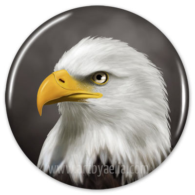 Steely Gaze Daily Doodle Button or Keychain