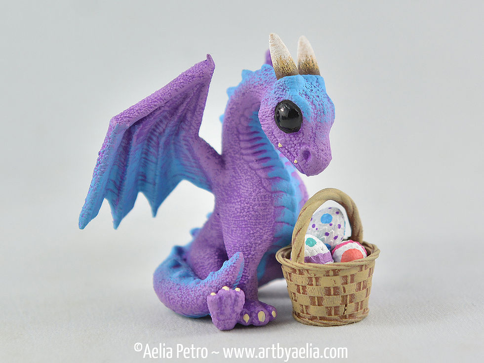 Thumbnail: Easter Basket Snap Dragonet - Purple and Blue Dragon - PRE ORDER Shipping in 2-4