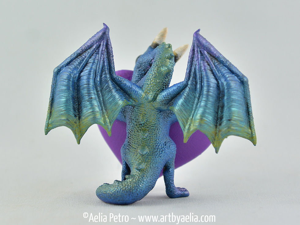 Thumbnail: Valentines Heart Snap Dragonet - Aurora Borealis Dragon - PRE ORDER Shipping in