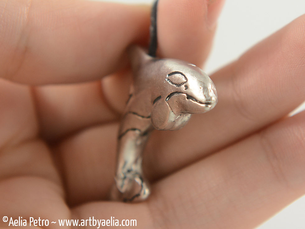 Thumbnail: Pewter Orca (Killer Whale) Necklace