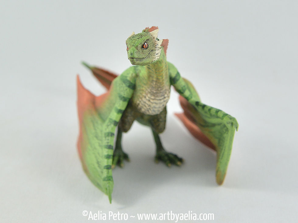 Thumbnail: Realistic Wyvern-Style Dragon - Green and Bronze Dragon - Custom Made-to-Order