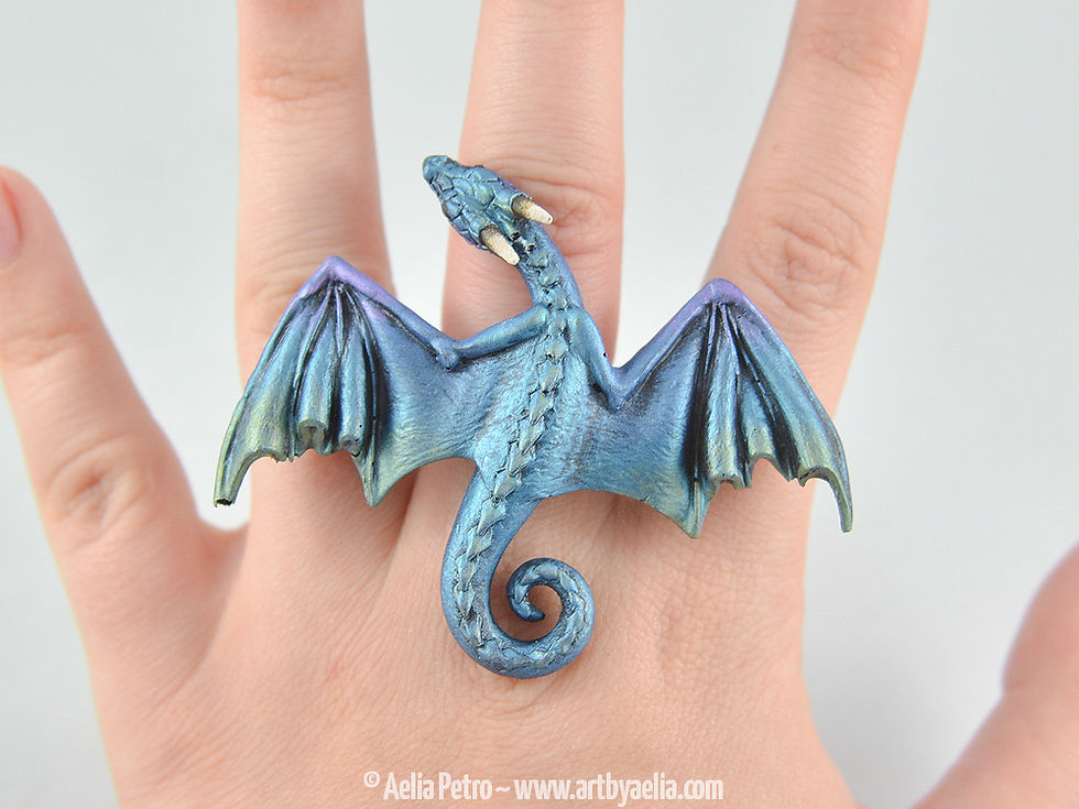 Dragon Ring - Aurora Borealis Dragon