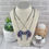 Thumbnail: Set of Dragon Heart Friendship Necklaces - 2 Purple Aurora Dragons - IN STOCK