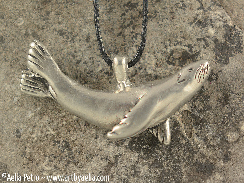 Thumbnail: Pewter Sea Lion Necklace