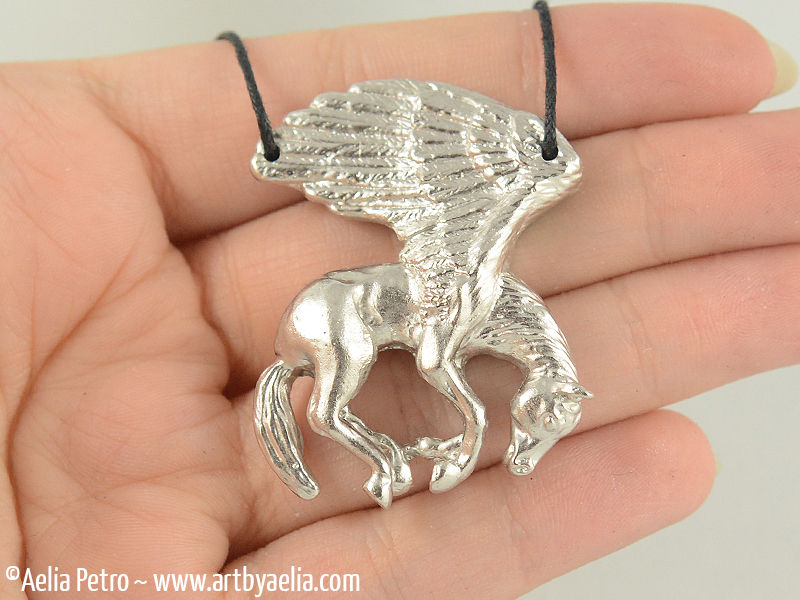 Thumbnail: Pewter Pegasus (Winged Horse) Necklace