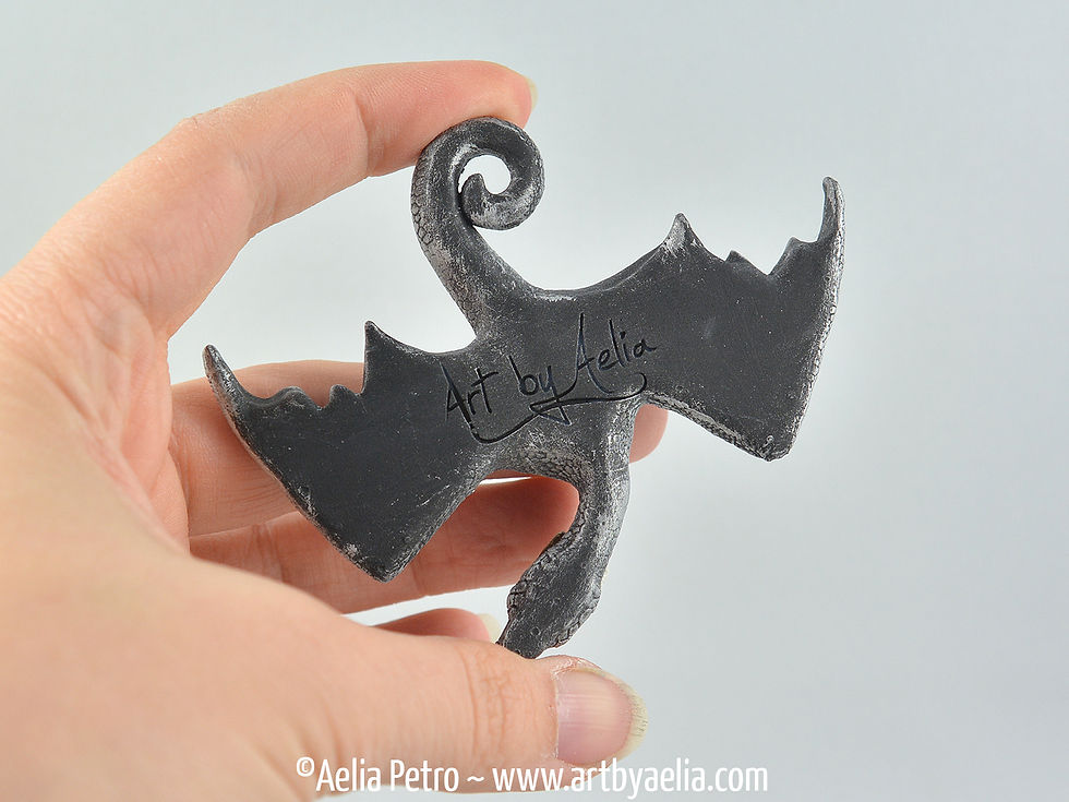 Thumbnail: Hanging Dragon Ornament - Antique Silver Dragon