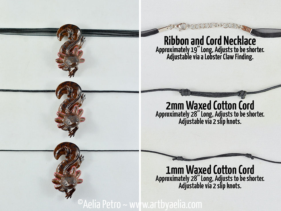 Thumbnail: Wild Type Axolotl Necklace - Wild Morph Axolotl - IN STOCK and Ready to Ship