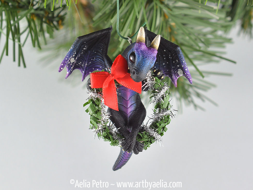 Wreath Dragon Ornament - Galaxy Dragon