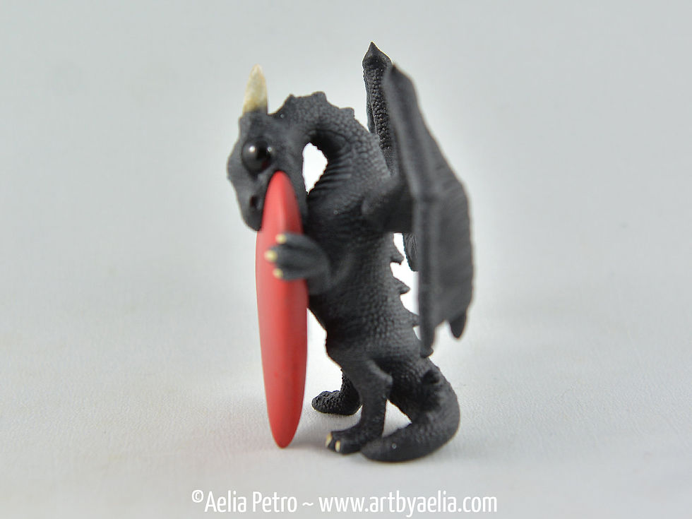 Thumbnail: Valentines Heart Snap Dragonet - Black Dragon - PRE ORDER Shipping in 2-4 Weeks