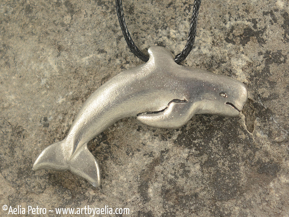 Pewter Pilot Whale Necklace