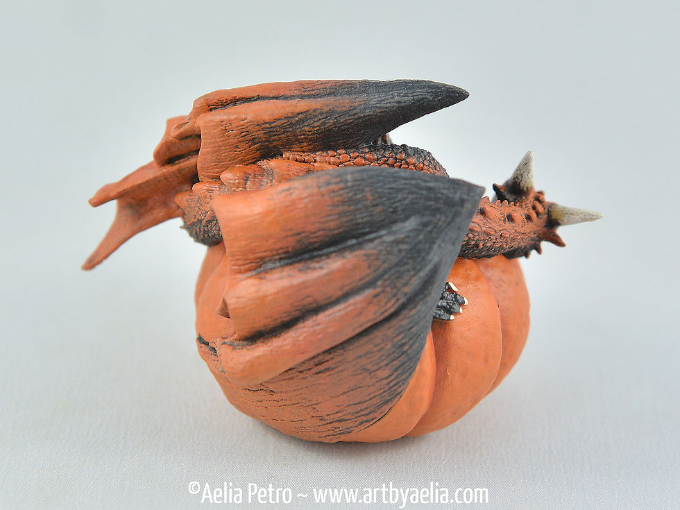 Thumbnail: Black and Orange Realistic Pumpkin Dragon - Pre-Order