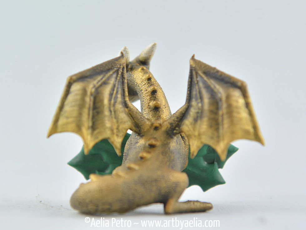 Thumbnail: Antique Gold Holly Dragon - PRE-ORDER